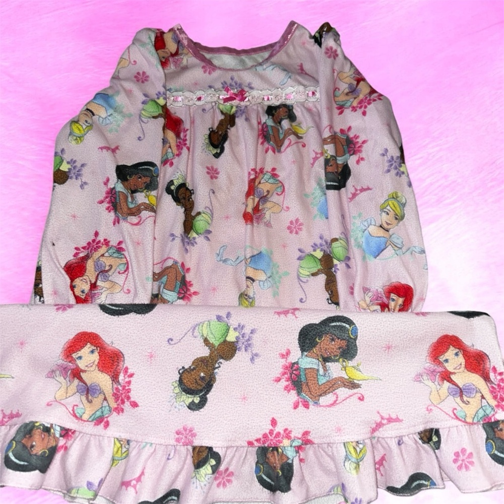 Pink Disney Princess Fleece Kids Pajama Set